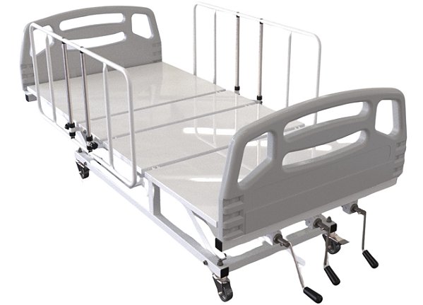 Cama Hospitalar Manual 3 Movimentos com Elevação do Leito - NG102ESM