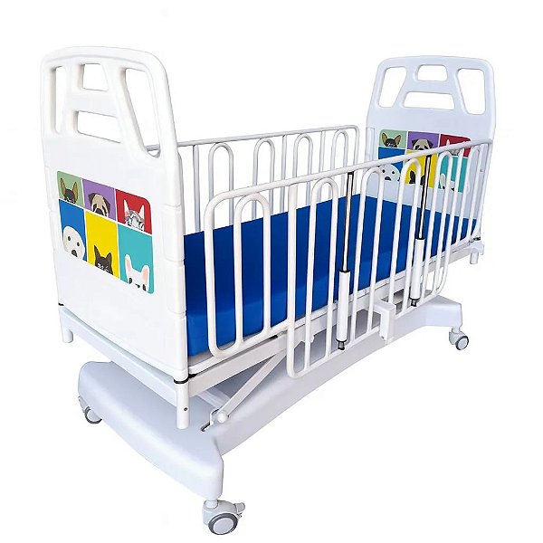 Cama Hospitalar Berço Infantil Motorizada 3 Movimentos com Colchão